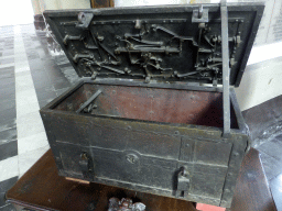 Chest with locking mechanism, in the nave of the Church of Our Lady