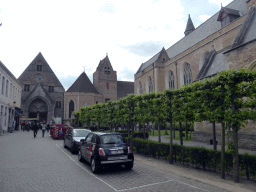 The Onze-Lieve-Vrouwekerkhof-Zuid square, with the front of the Oud Sint-Janshospitaal museum and the south side of the Church of Our Lady