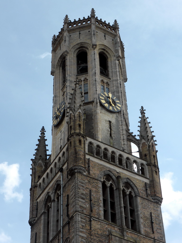Top of the Belfort tower, viewed from the Markt square