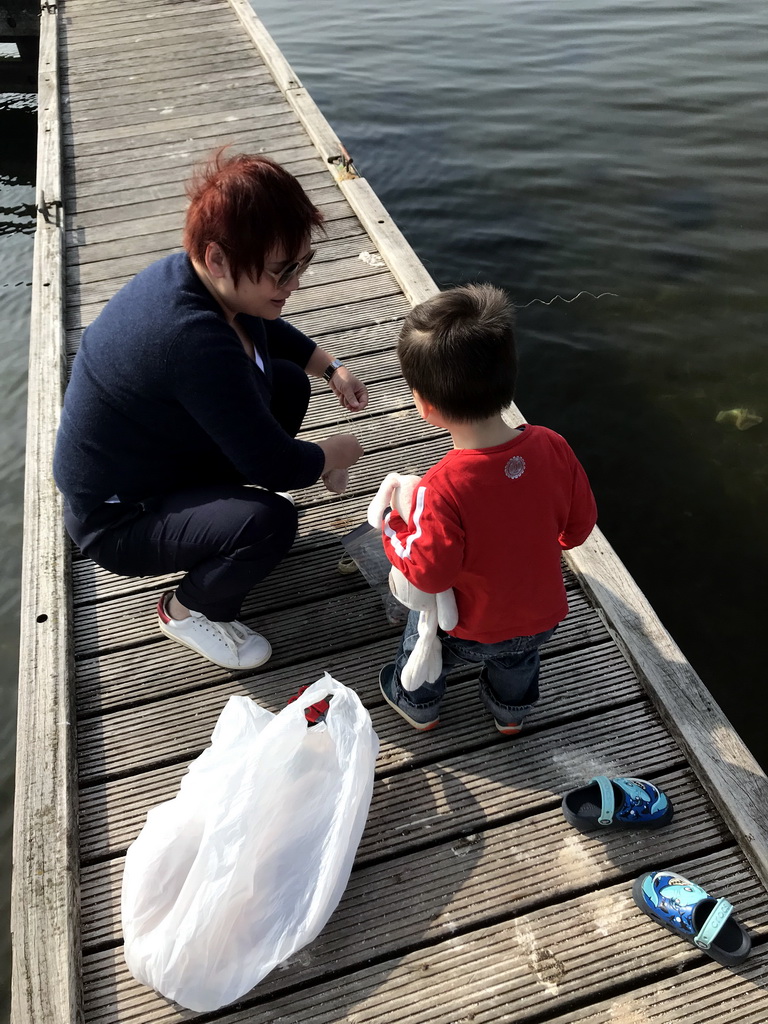 Miaomiao and Max on a pier at the northwest side of the Grevelingendam
