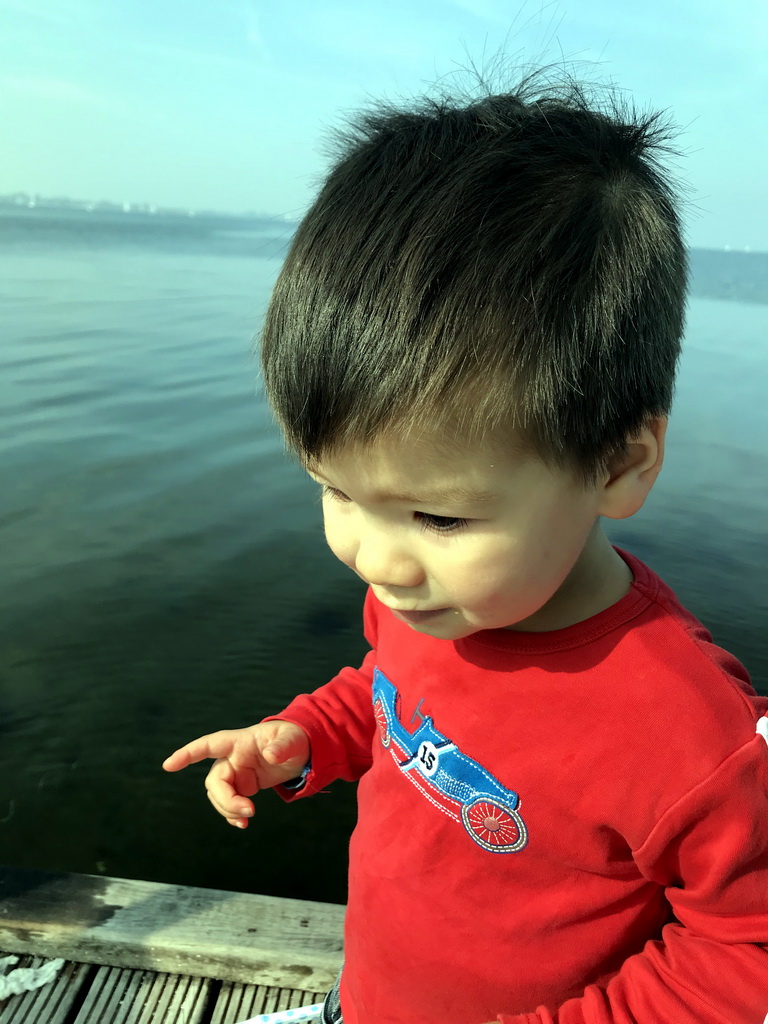 Max on a pier at the northwest side of the Grevelingendam