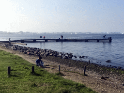 Max in front of a pier at the northwest side of the Grevelingendam