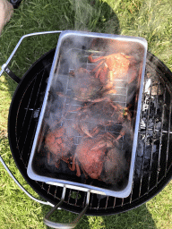 Crabs being cooked on a barbecue at the northwest side of the Grevelingendam