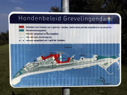 Map with dog areas at the Grevelingendam