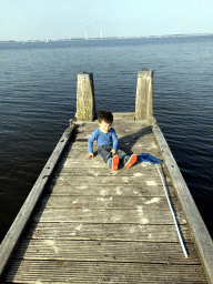 Max on a pier at the northwest side of the Grevelingendam