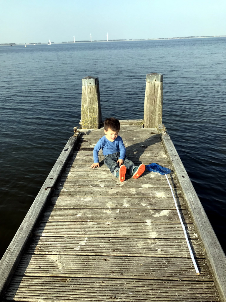 Max on a pier at the northwest side of the Grevelingendam