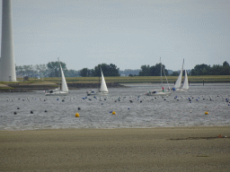 Boats on the Krammer lake, viewed from the southeast side of the Grevelingendam