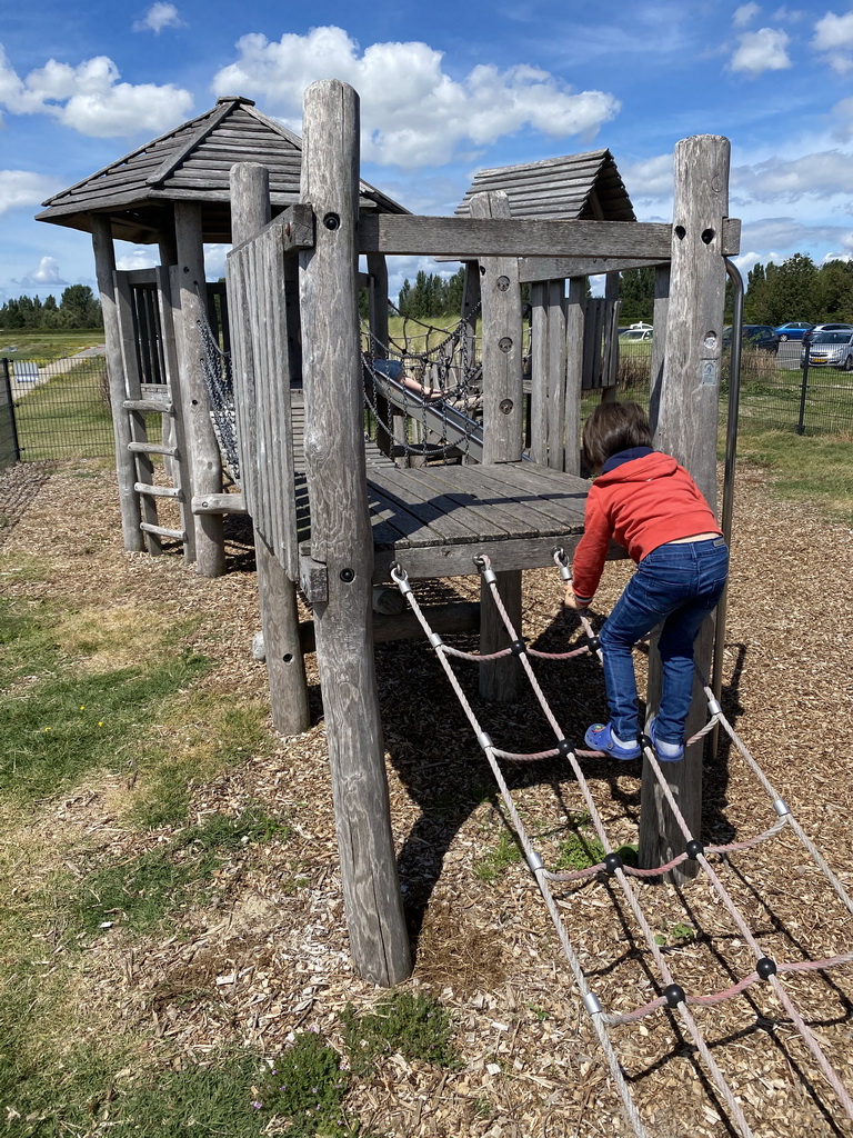 Max at the playground of Restaurant Grevelingen