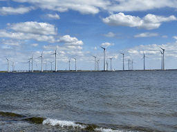 Windmills and the Krammer lake, viewed from the pier at the south side of the Grevelingendam