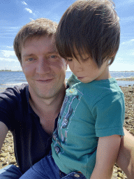 Tim and Max at the pier at the south side of the Grevelingendam