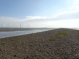 Windmills, the Krammer lake and the pier at the south side of the Grevelingendam