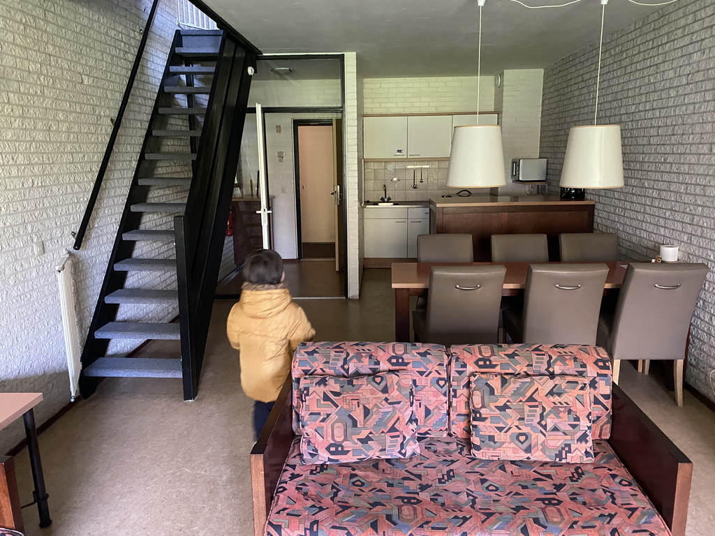 Max in the living room at the ground floor of our apartment at Holiday Park AquaDelta