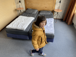 Max in the first bedroom at the upper floor of our apartment at Holiday Park AquaDelta