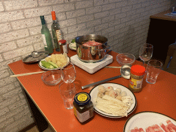 Hotpot in the living room at the ground floor of our apartment at Holiday Park AquaDelta