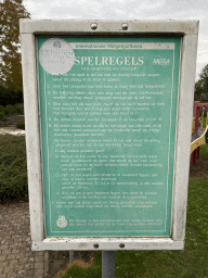 Rules at the minigolf court of Holiday Park AquaDelta