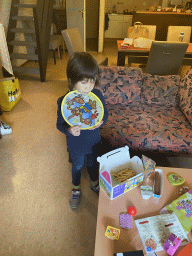 Max having dinner in the living room at the ground floor of our apartment at Holiday Park AquaDelta