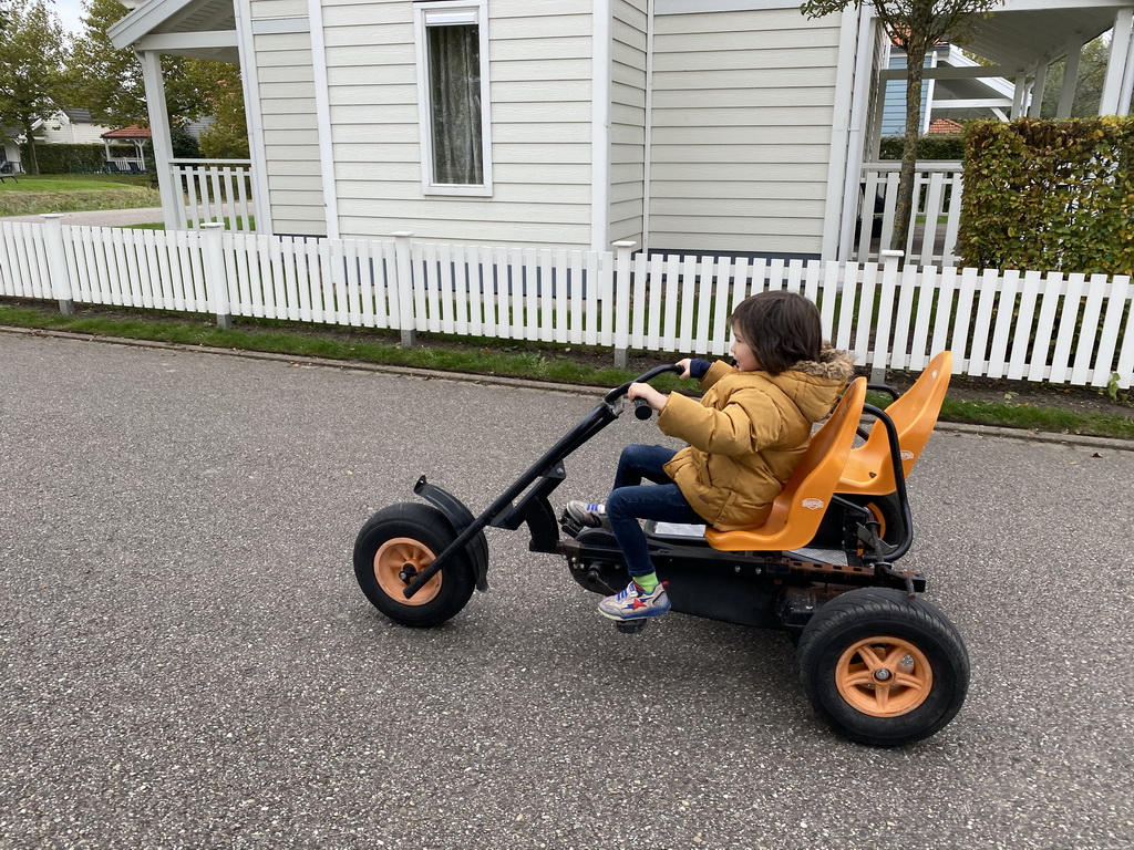 Max on a tricycle at Holiday Park AquaDelta