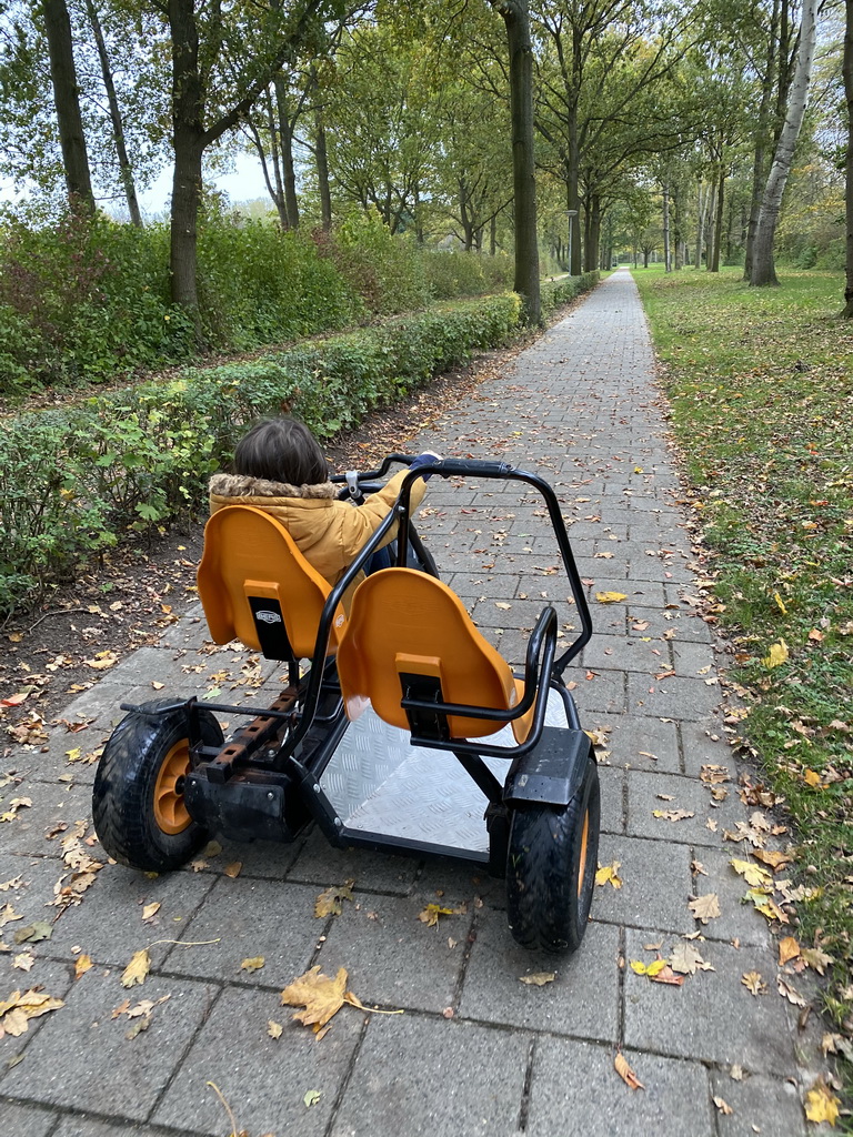 Max on a tricycle at Holiday Park AquaDelta