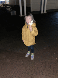 Max with a ghost lollipop at the end of the Halloween Ghost Tour at Holiday Park AquaDelta