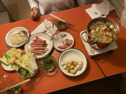 Hotpot in the living room at the ground floor of our apartment at Holiday Park AquaDelta