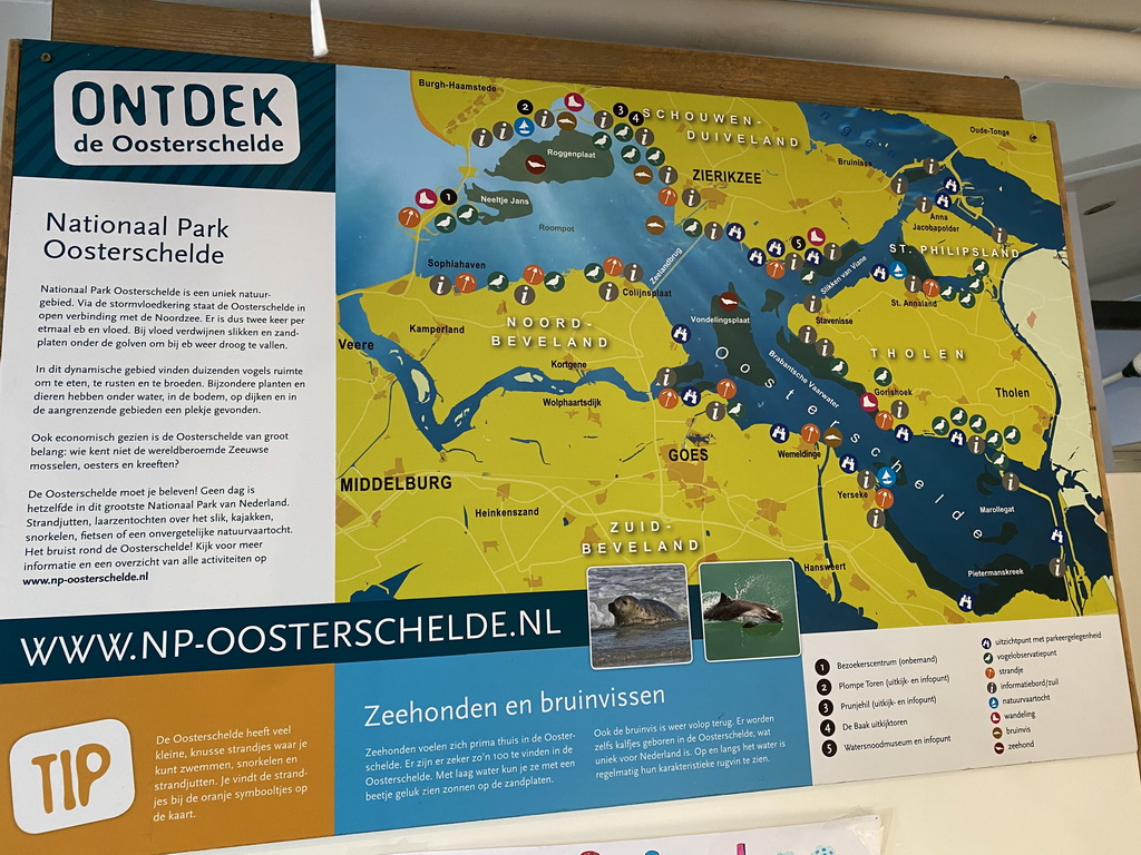 Map of the National Park Oosterschelde at the Bru 17 store