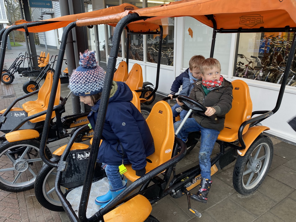 Max and his friends on a quadracycle at Holiday Park AquaDelta