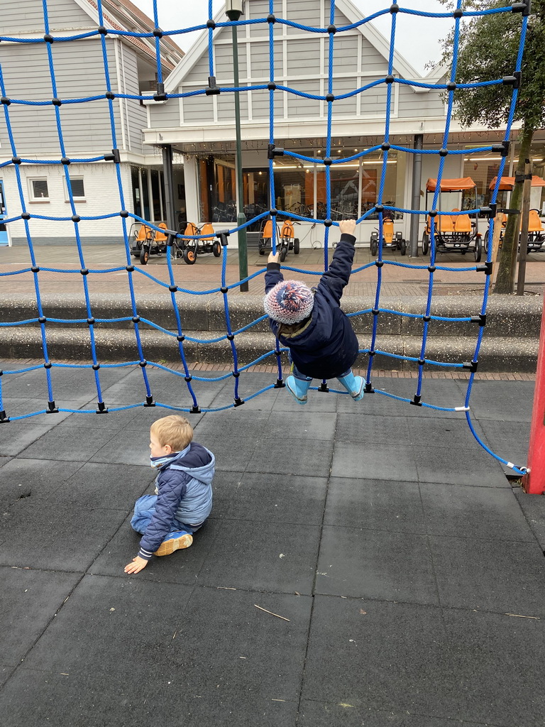 Max and his friend at the playground at the central square of Holiday Park AquaDelta