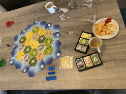 Kolonisten van Catan board game at the living room at the ground floor of our apartment at Holiday Park AquaDelta