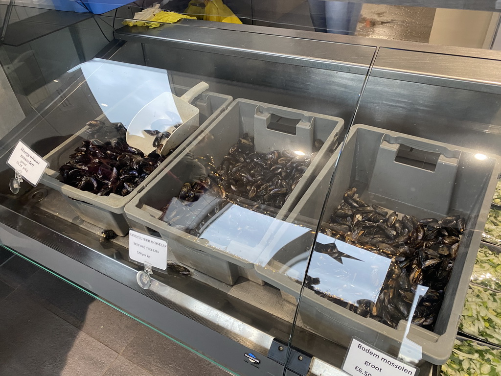 Mussels at the Mossenhandel Bout store at the Werkhaven harbour