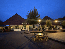 Front of the Brasserie at the central square of Holiday Park AquaDelta, at sunrise