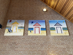 Paintings in the hallway of the Bark building at Holiday Park AquaDelta
