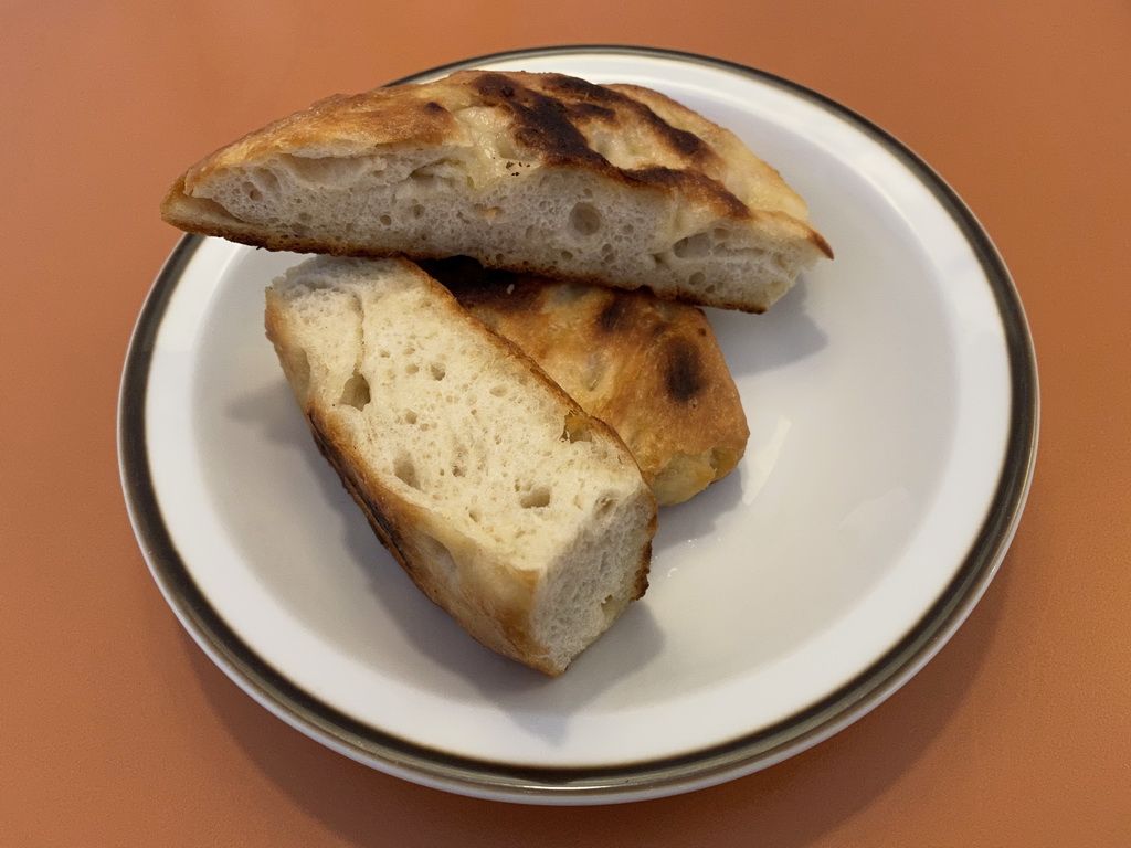 Bread for dinner in the living room at the upper floor of our apartment at Holiday Park AquaDelta