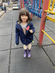 Max with a lollipop at the playground at the central square of Holiday Park AquaDelta