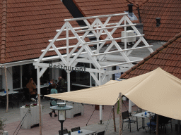 Front of the Brasserie at Holiday Park AquaDelta, viewed from the balcony of the upper floor of our apartment