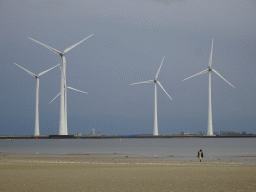 Max at the beach at the south side of the Grevelingendam, and windmills at the Krammersluizen sluices