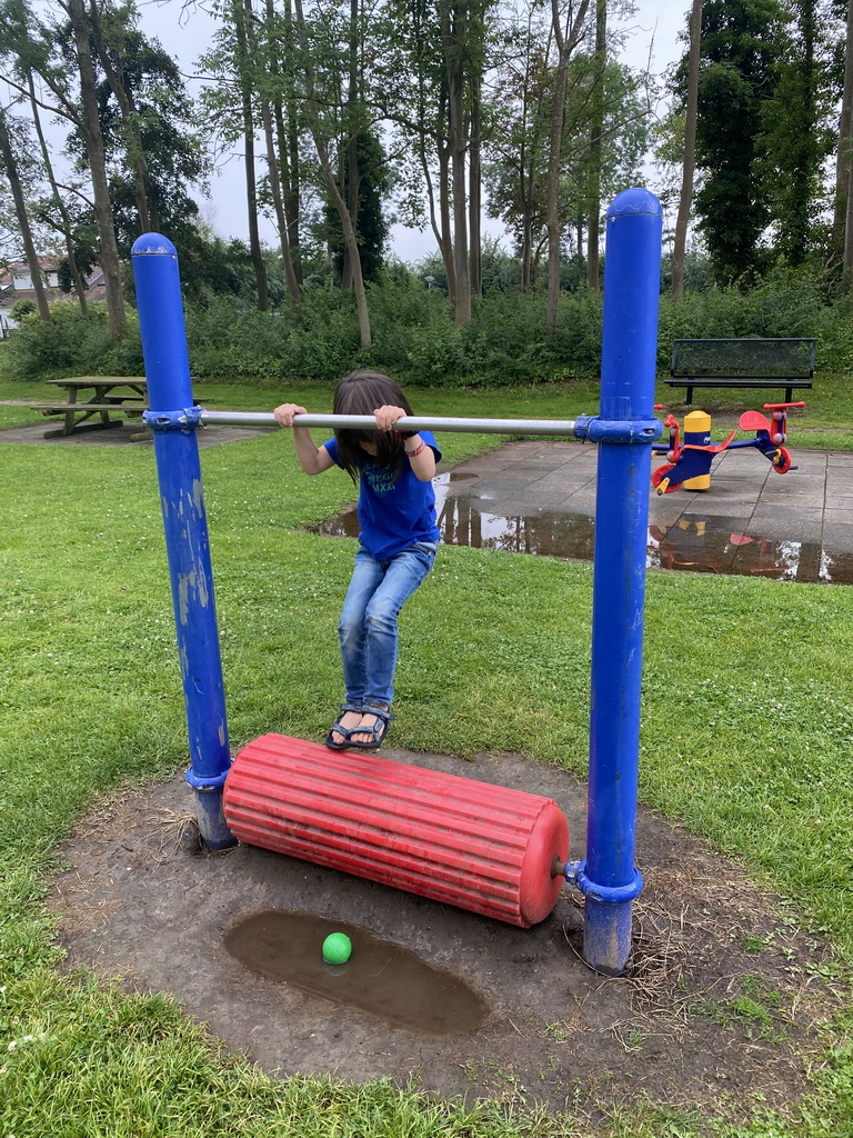 Max at the playground of the Kreek op Aquadelta holiday park