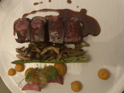 Meat with vegetables at the Brasserie De Cleenne Mossel restaurant