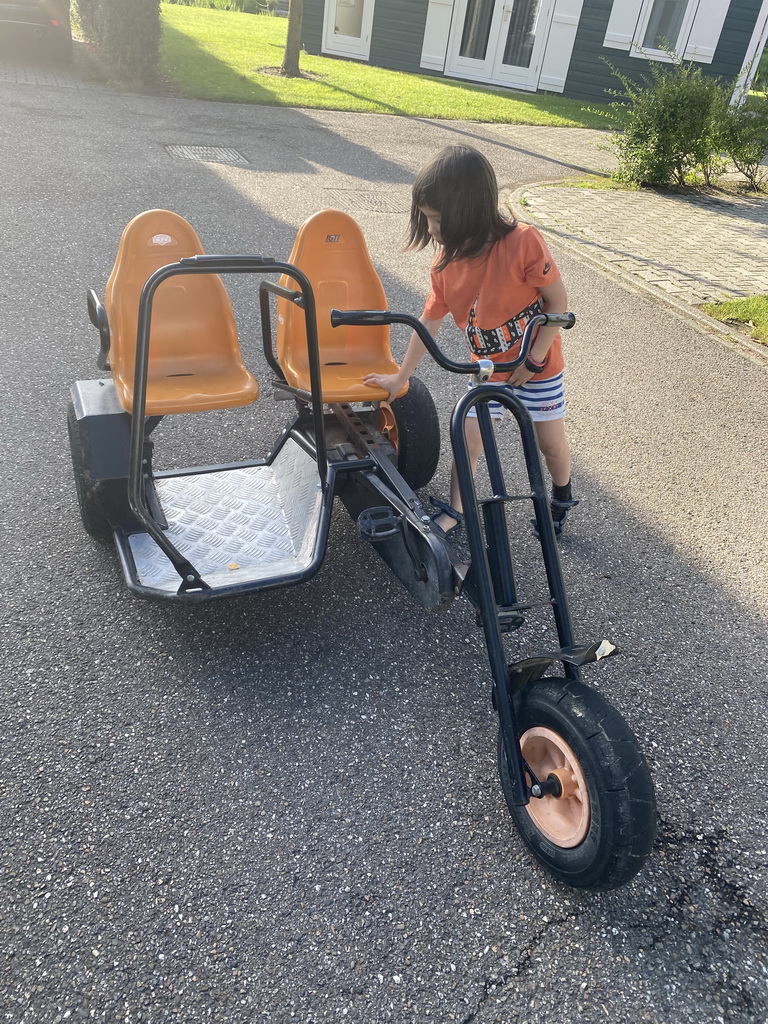 Max on a tricycle at Holiday Park AquaDelta