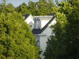 Roofs of holiday homes at Holiday Park AquaDelta, viewed from the balcony of the upper floor of our apartment