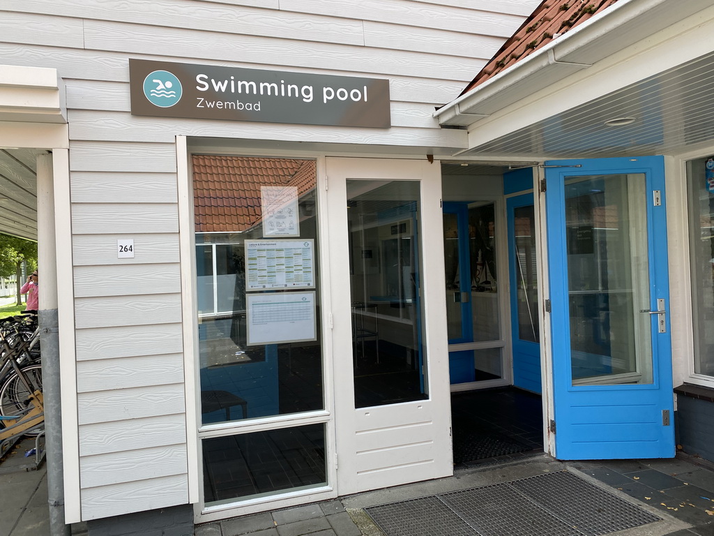 Entrance to the swimming pool at the central square of Holiday Park AquaDelta