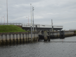 The Grevelingensluis sluice, viewed from the Seal Safari boat in the Harbour of Bruinisse