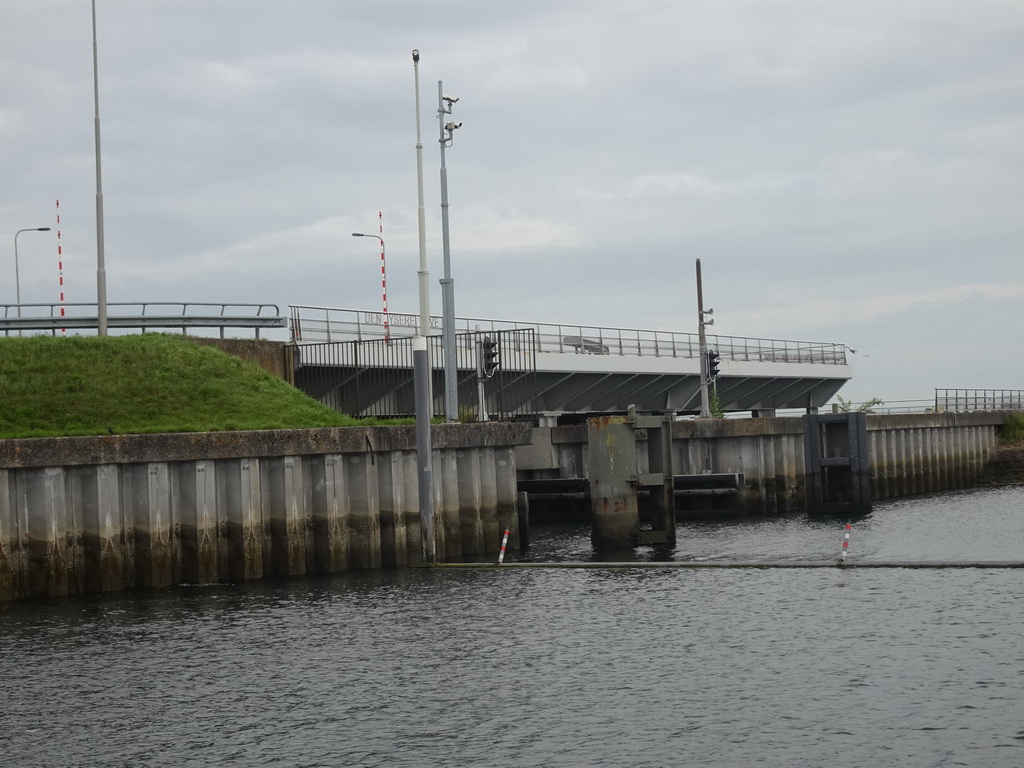 The Grevelingensluis sluice, viewed from the Seal Safari boat in the Harbour of Bruinisse