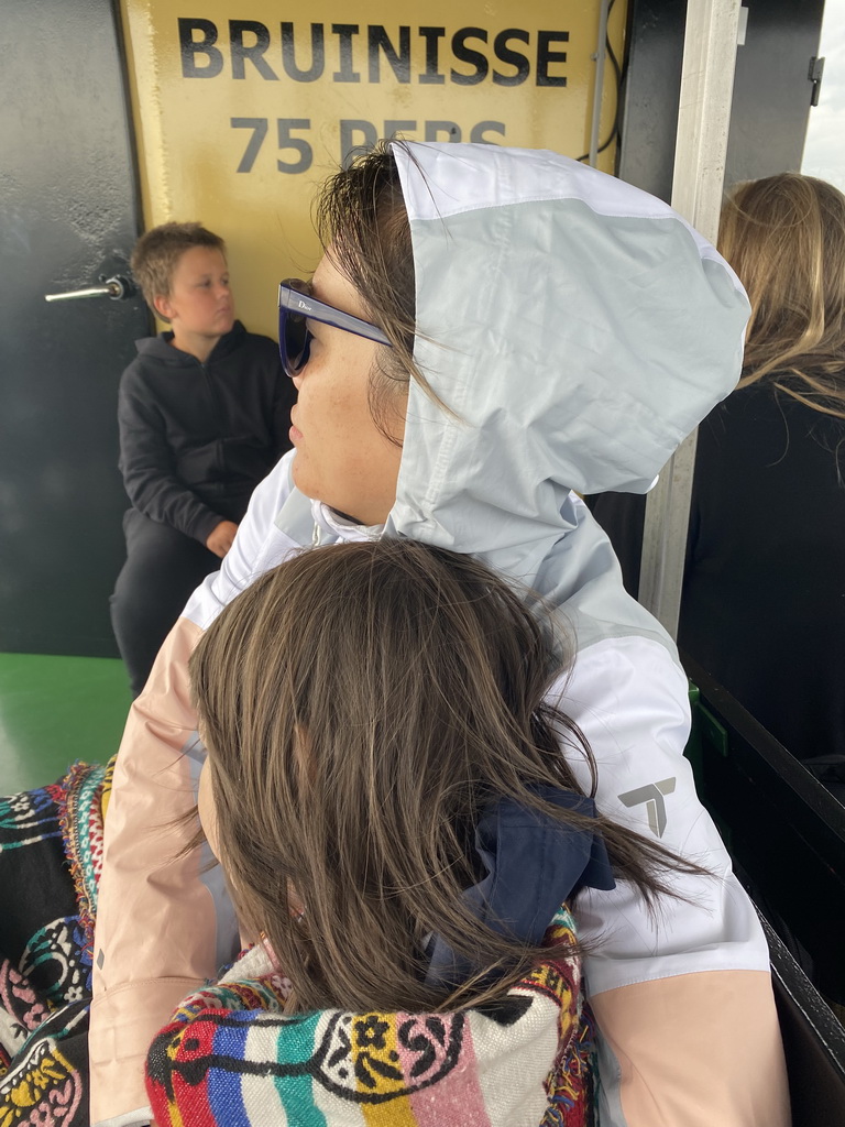 Miaomiao and Max at the Seal Safari boat on the Keeten-Mastgat estuary