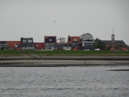 Houses at the Boomdijk street, viewed from the Seal Safari boat on the Krammer lake