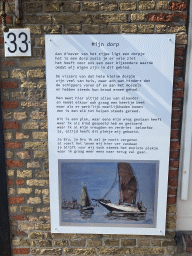 Painting and poem on the front of a house at the Korte Ring street