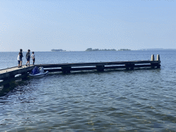 Max and his friends on a pier at the northwest side of the Grevelingendam