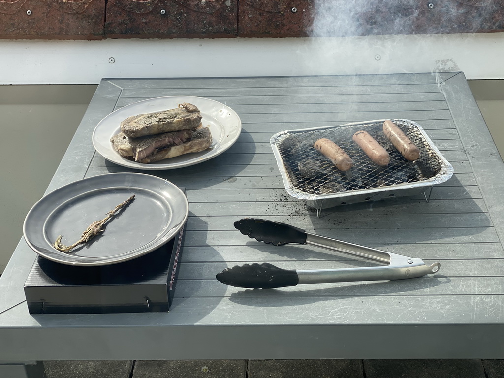 Barbecue at the balcony of our apartment at Holiday Park AquaDelta