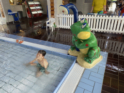 Max at the children`s pool at the swimming pool at Holiday Park AquaDelta
