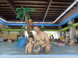 Tim and Max at the children`s pool at the swimming pool at Holiday Park AquaDelta