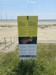 Sign at the beach at the south side of the Grevelingendam